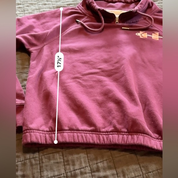 Champion Maroon Quarterzip Pullover Sweatshirt - Picture 4 of 5